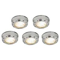 Five Light Xenon Puck Light Kit, Stainless Steel