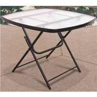 CHAT TABLE FOLDING GLASS 36 IN