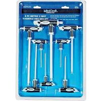 Metric T-Handle Hex Key Set, 8 Pc