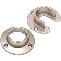 Pole Socket Flange, Satin Nickel