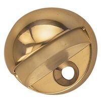 High Rise Floor Door Stop, Polished Brass