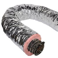 Master Flow F6IFD Flexible Insulated Air Duct Pipe, 10 in x 25 ft, Fiberglass Yarn