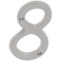 House Number 8, 4in. Satin Nickel
