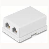Surface Mount Duplex Phone Jack, White