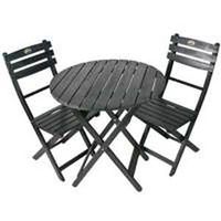 7870249 - 3 PIECE WOODEN BISTRO SET BLAC
