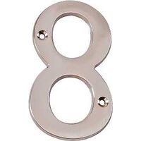 house number 8, 4in. satin nickel