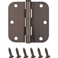 radial corner door hinge, 4in. x 4in. antique nickel