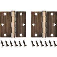 Square Corner Door Hinge, 3 1/2in. x 3 1/2in. Brass