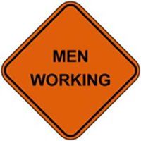 men working sign, 36in.