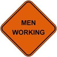 Men Working Sign, 36in.