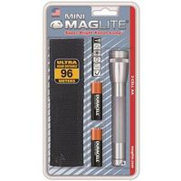 maglite 2aa flashlight & holster, grey