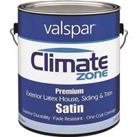 climate zone exterior latex house paint, 1 gal satin pastel base