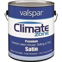 Climate Zone Exterior Latex House Paint, 1 Gal Satin Pastel Base