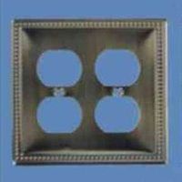 double outlet wall plate, antique brass