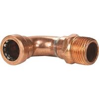 Qtite Push Connect 90 Degree  Copper Elbow, 1/2" x 1/2"