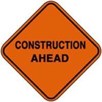 Construction Ahead Mesh Sign, 36in.