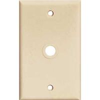 one gang phone & coax cable plate, almond