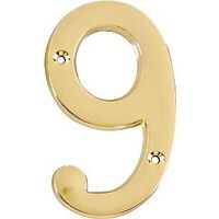 house number 9, 4in. satin nickel