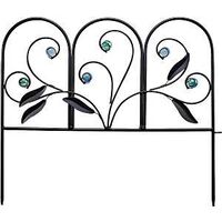 decorative leaf garden fence, black