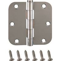 radial corner door hinge, 3 1/2in. x 3 1/2in. chrome
