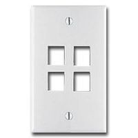4 port wall plate white    