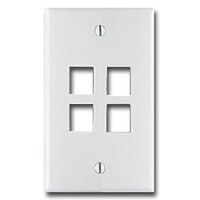 4 port wall plate white    