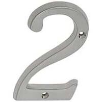 House Number 2, 4in. Satin Nickel