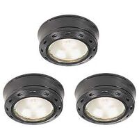 Three Light Xenon Puck Light Kit, Black