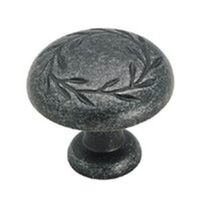 Leaf Iron Knob, Dark Wrought Iron