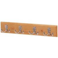 8132250 - 4 HOOK HANGER CHRM WOOD BACK