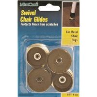 Swivel Chair Glide Brass, 5/8"