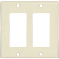two gang decorator gfci plate, almond