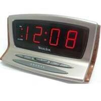 LED Alarm Clock, Woodgrain