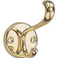 Coat & Hat Hook, Polished Brass