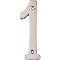 House Number 1, 4in. Satin Nickel