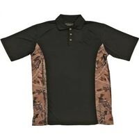 Golf Shirt Black with Camo Accent, XX-Large
