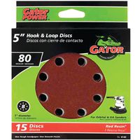 8 hole hook & loop 80 grit, 5in.