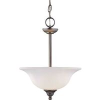 two light pendant fixture, pewter