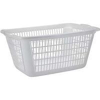 Laundry Basket, 1.25 Bushel White