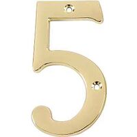 house number 5, 4in. brass