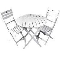 8501116 - 3 PIECE WOODEN BISTRO SET WHIT