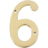 house number 6, 4in. brass