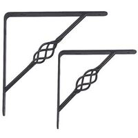 Decorative Wave Shelf Bracket, 8in. x 8in. Black