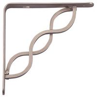 decorative shelf bracket, 6in. x 6in. satin nickel