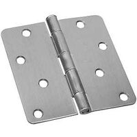 Round Corner Hinge, 4" Satin Nickel