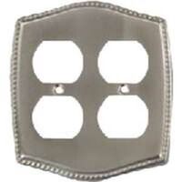 Double Duplex Outlet Wall Plate, Brushed Nickel