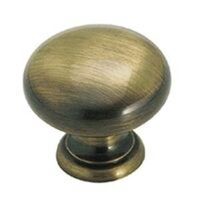 Cabinet Knob, Antique Brass 1 1/4in.