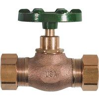 copper compression stop valve, 1/2in.