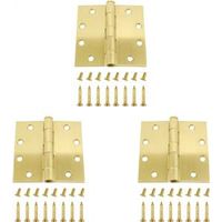 square corner commercial door hinge satin brass, 4 1/2in.