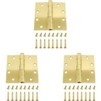 Square Corner Commercial Door Hinge Satin Brass, 4 1/2"